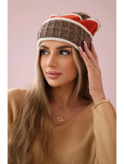 Dámská čepice Kinga K297 cappuccino+rudy Dámská čepice Kinga K297 cappuccino+rudy