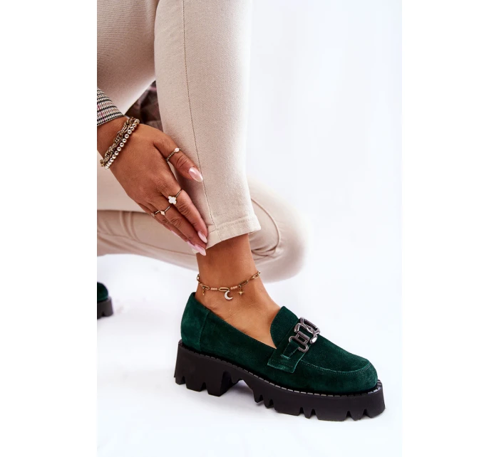 Semišové boty se zdobením Laura Messi 2489 zelene