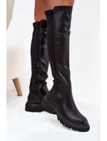 dámské kozačky z eko kůže černé model 21710947 - Boto