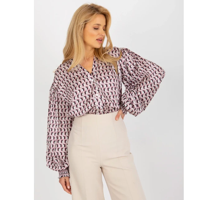 Dámská košile LK KS bílá a růžová model 18132750 - FPrice Dámská košile LK KS bílá a růžová model 18132750 - FPrice