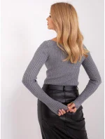 Sweter PM SW model 18955489 szary - FPrice Sweter PM SW model 18955489 szary - FPrice