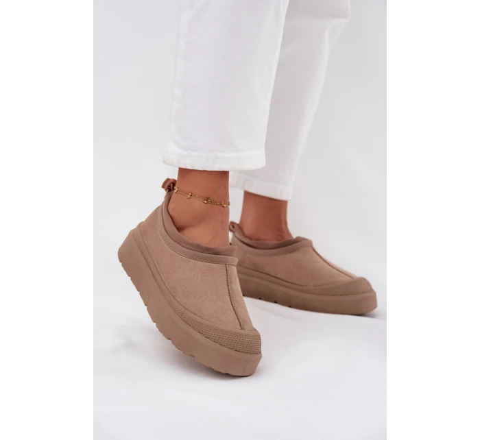 Dámské sněhule na platformě s nízkým svrškem Izamine – tmavě béžové Dámské sněhule na platformě s nízkým svrškem Izamine – tmavě béžové