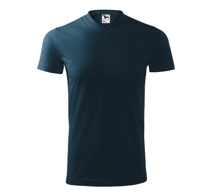 Heavy V-neck tričko unisex námořní modrá