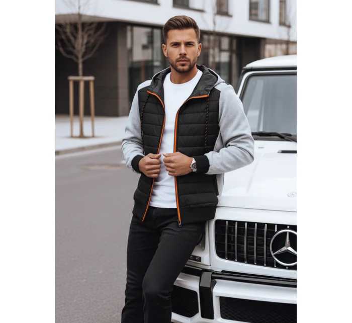 Pánská světle šedá prošívaná bunda FashionStreet TX4393