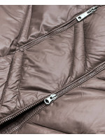 Dámská bunda v barvě cappuccino s kapucí pro přechodné období (H-97)