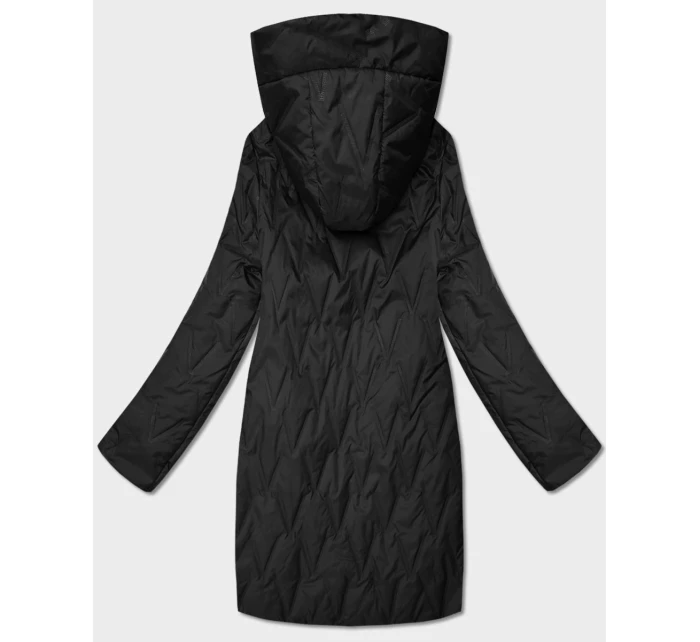 Dámská prošívaná bunda s asymetrickou spodní částí Goodlookin černá (B8592-1)