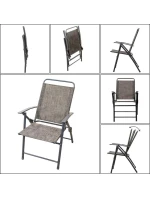 SADA ZAHRADNÍHO NÁBYTKU SYDNEY STŮL 4 ŽIDLE A SLUNEČNÍK ŠEDÁ