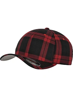 Flexfit 6197 6 panelová kšiltovka "Tartan Plaid" 55.6197 black/red