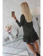 Šaty s khaki volánem