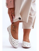 Dámské Lesklé Baleríny Bílé model 21625332 - EVENTO