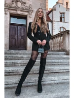 Dámské kozačky nad koleno na  semišová černá model 21757635 - Boto