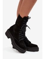 Dámské zateplené workery z pravého semiše Zazoo - černé Dámské zateplené workery z pravého semiše Zazoo - černé