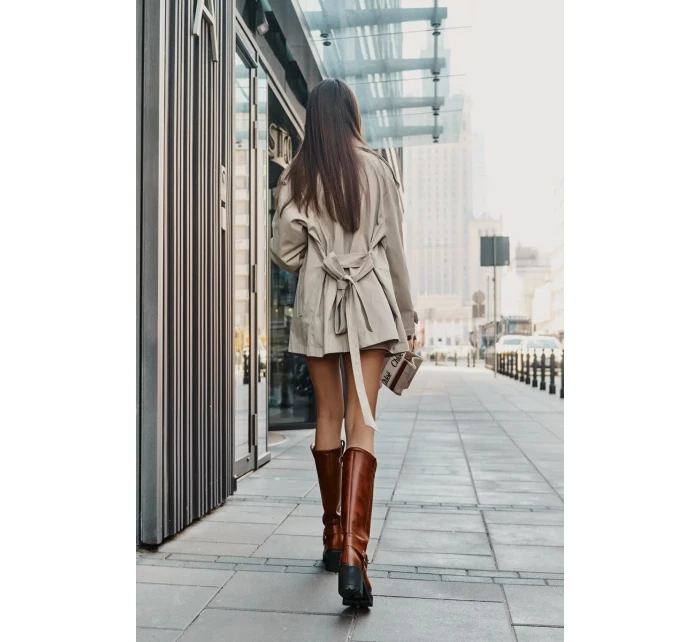 Dámské kožené kozačky Camel  model 21069641 - SWEET SHOES