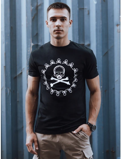 Pánské tričko s potiskem černé FashionStreet RX5580