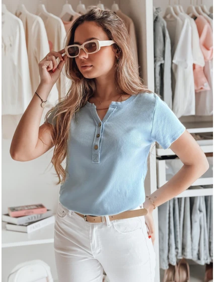 Dámská žebrovaná halenka KISS LOOK modrá FashionStreet RY2835