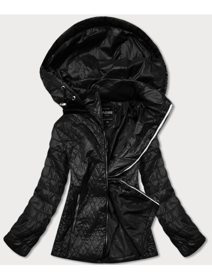 Černá dámská prošívaná bunda (RQW-7009)