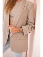 Sako s klopami elegantní tmavě béžové Sako s klopami elegantní tmavě béžové