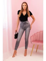 Dámské bavlněné body s dekoltem do V a řasením černá