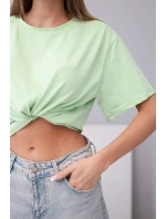 Dámská bavlněná basic halenka s krátkým rukávem jablková