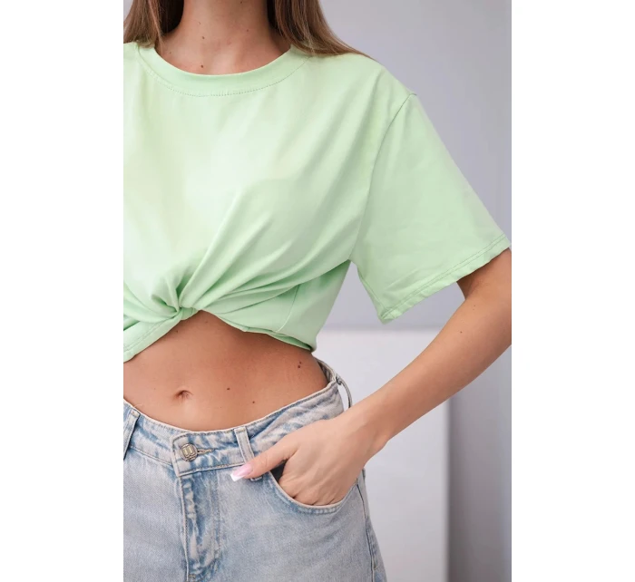 Dámská bavlněná basic halenka s krátkým rukávem jablková