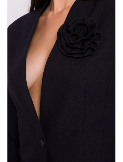 model 20502936 Květinové sako černé - STYLOVE