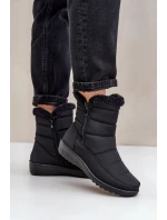 Dámské sněhule na zip s kožíškem černé Fiorittia Dámské sněhule na zip s kožíškem černé Fiorittia