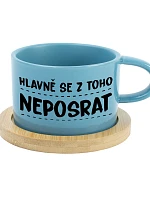 HLAVNĚ SE Z TOHO NEPOSRAT - modrý hrníček makronka 200 ml