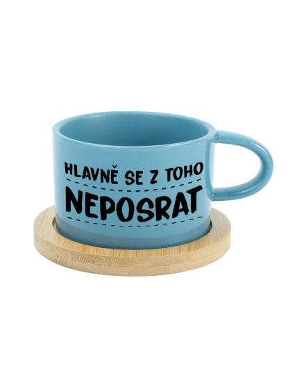 HLAVNĚ SE Z TOHO NEPOSRAT - modrý hrníček makronka 200 ml HLAVNĚ SE Z TOHO NEPOSRAT - modrý hrníček makronka 200 ml