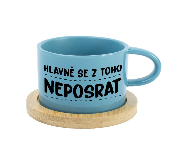 HLAVNĚ SE Z TOHO NEPOSRAT - modrý hrníček makronka 200 ml HLAVNĚ SE Z TOHO NEPOSRAT - modrý hrníček makronka 200 ml