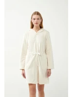 Dámský fleecový župan na zip 21360 Ecru - Vamp Dámský fleecový župan na zip 21360 Ecru - Vamp