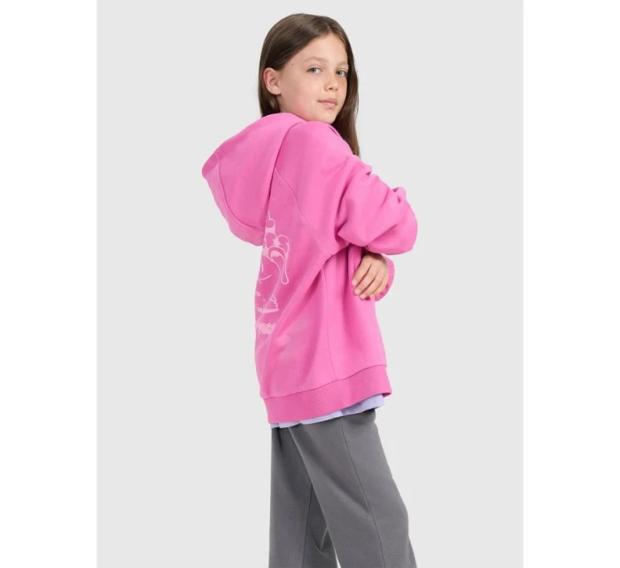 Dívčí nepruhovaná mikina s kapucí 4F 4FJRAW25TSWSF2439-54S