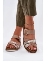 Dámské Sandály S Přezkou Béžové model 21697910 - Inblu