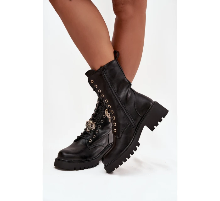 Dámské workery s ozdobou černé model 21744674 - Boto Dámské workery s ozdobou černé model 21744674 - Boto