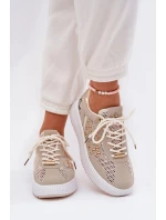 Dámská sportovní obuv YY-157 béžová s bílou - Step in style