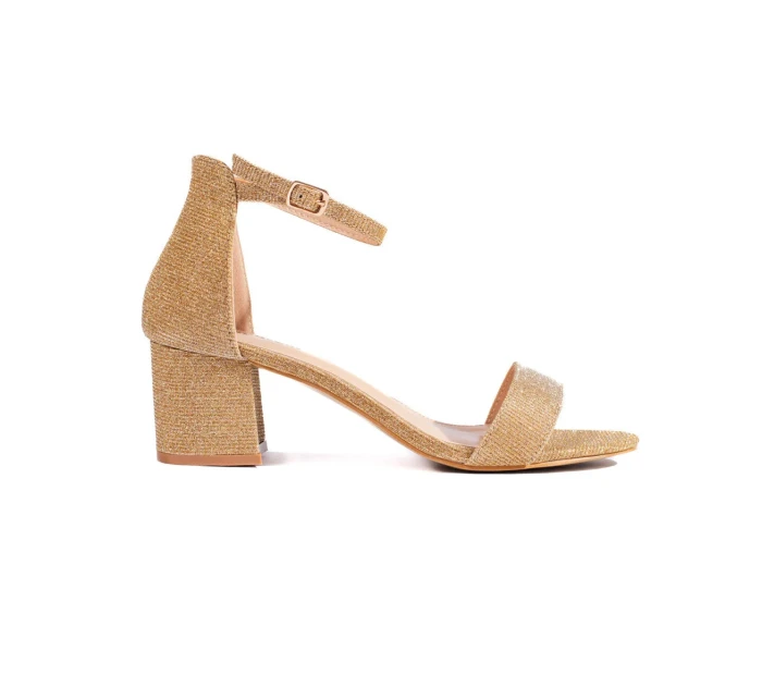 Dámské sandály na širokém podpatku Zlatá Lady model 21875964 - Inello