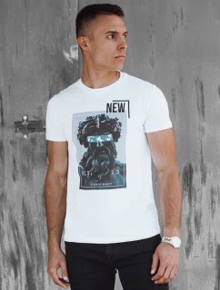 Pánské bílé tričko s potiskem FashionStreet RX5537