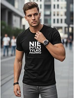 Pánské bavlněné tričko s humorným nápisem černé FashionStreet NX0113R Pánské bavlněné tričko s humorným nápisem černé FashionStreet NX0113R