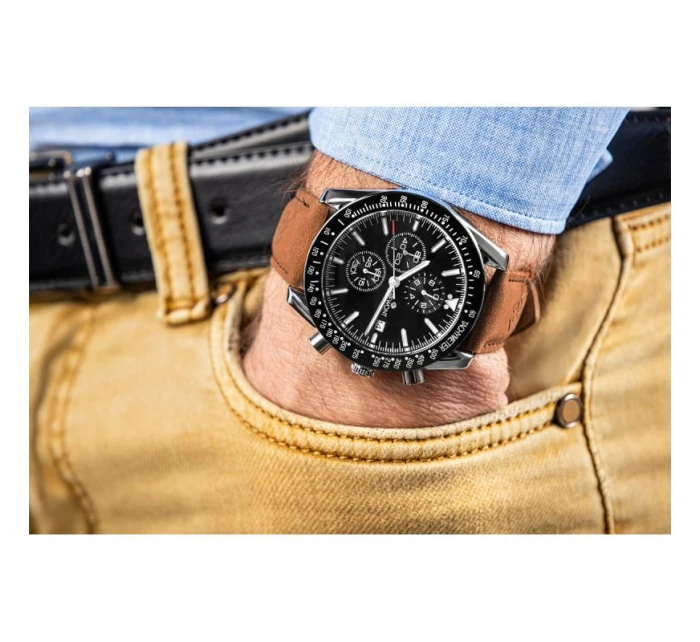 Pánské hodinky Giewont Chronograph Sapphire Brown-Black GW8720-A1 Pánské hodinky Giewont Chronograph Sapphire Brown-Black GW8720-A1