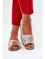 Kožené Elegantní Baletky S   Zlatý model 21692931 - Zazoo