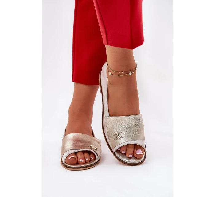 Kožené Elegantní Baletky S   Zlatý model 21692931 - Zazoo