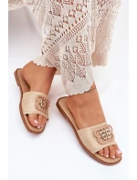 Ploché Dámské Klapky S Ozdobným Béžové model 21699564 - Boto Ploché Dámské Klapky S Ozdobným Béžové model 21699564 - Boto