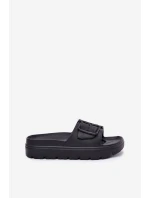 Dámské Pěnové Pantofle Na Platformě S Přezkou Černé model 21701787 - Boto Dámské Pěnové Pantofle Na Platformě S Přezkou Černé model 21701787 - Boto