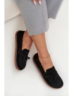 Kožené semišové mokasíny typu barefoot Zazoo 322 černé