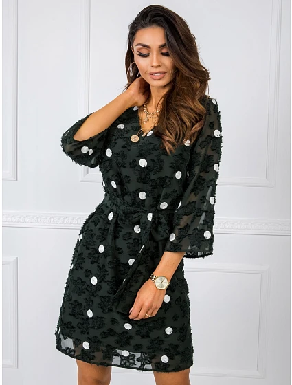Sukienka LK SK model 22352866 ciemny zielony - FPrice Sukienka LK SK model 22352866 ciemny zielony - FPrice