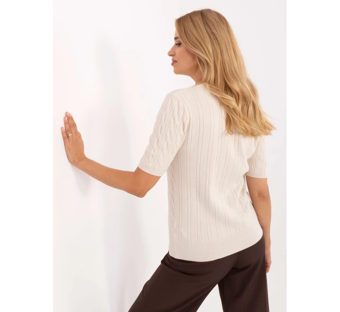 Sweter PM SW B model 21305668 jasny beżowy - FPrice Sweter PM SW B model 21305668 jasny beżowy - FPrice