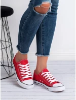 Luxusní dámské červené  tenisky bez podpatku