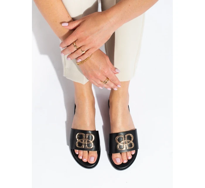 Trendy dámské nazouváky černé bez podpatku Trendy dámské nazouváky černé bez podpatku