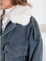 Zimní džínová bunda s kožešinou modrá FashionStreet TY5160 Zimní džínová bunda s kožešinou modrá FashionStreet TY5160