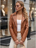 Dámská hnědá kožená bunda ve stylu Ramones od FashionStreet TY5715 Dámská hnědá kožená bunda ve stylu Ramones od FashionStreet TY5715