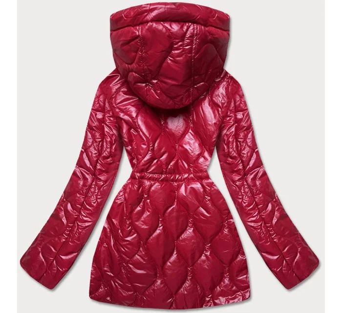 Červená dámská bunda s ozdobnou podšívkou (BH2182) Červená dámská bunda s ozdobnou podšívkou (BH2182)